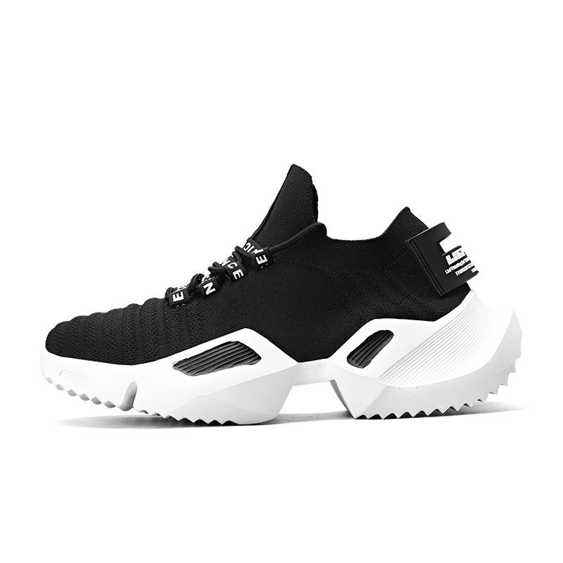 Scarpe da ginnastica Autunno Nuove Scarpe da uomo Tessuto volante Scarpe da corsa Pelle