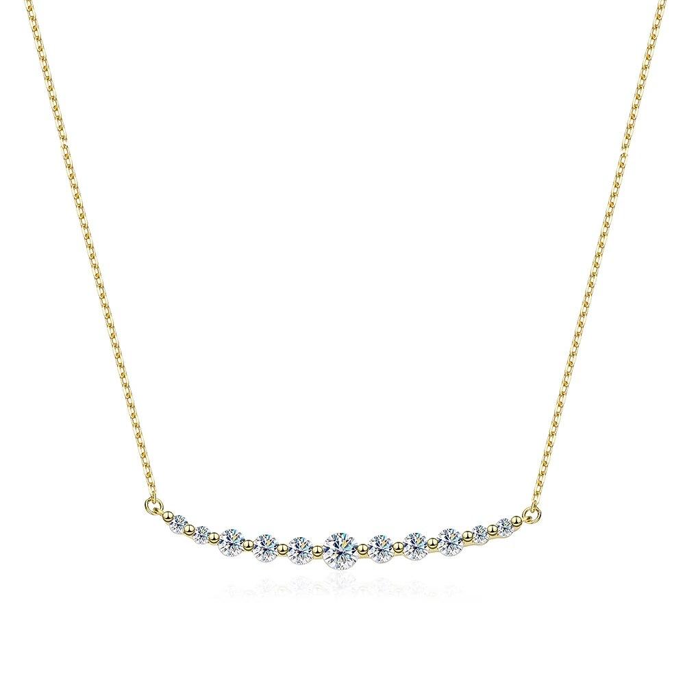 D color 1.1cttw 100% Full Moissanite Necklace Pendant For Women S925 Silver Lab Diamond Neck Chain Sparkling Wedding Fine Jewelry