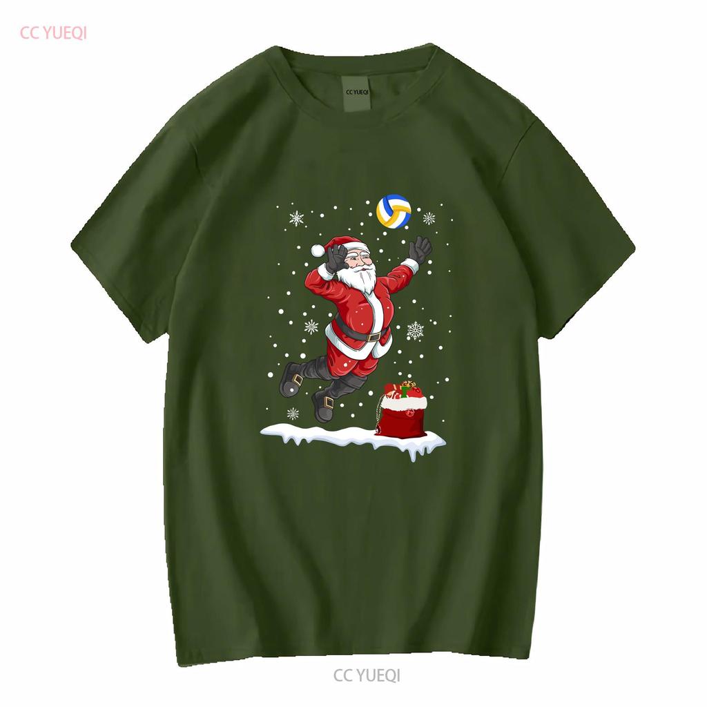 Christmas Santa Claus Volleyball Boys Girls Kids T Shirtns Xmas Shirt vintage Washed Casual Stylish Slightly designer clothes