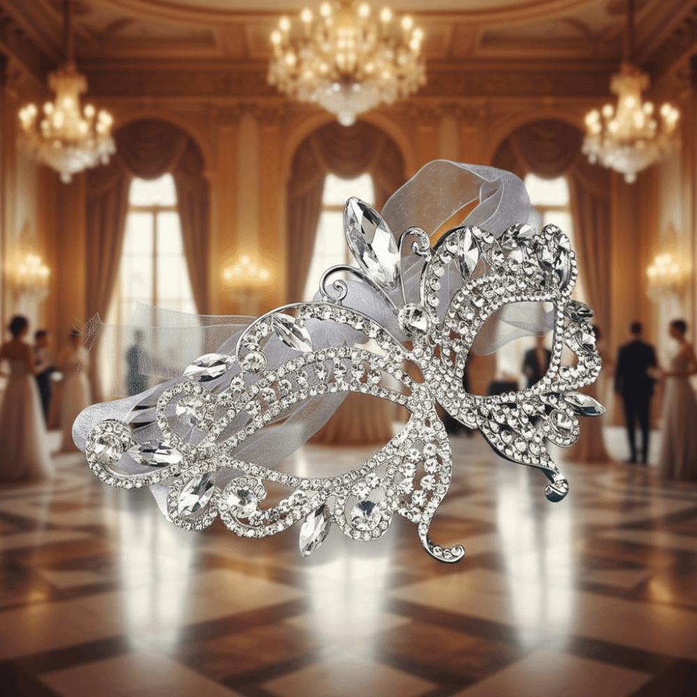 Rhinestone Rhinestone Face Mask Half Face Hollow Eye Mask Luxury Masquerade Mask Wedding Party