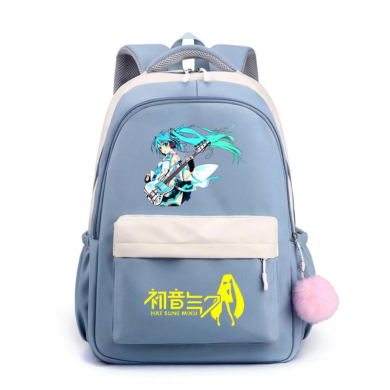 Anime Peripheral Hatsune Future School Bag Backpack Cartoon Backpack Candy Color Large Capacity Student School Bag Stationery