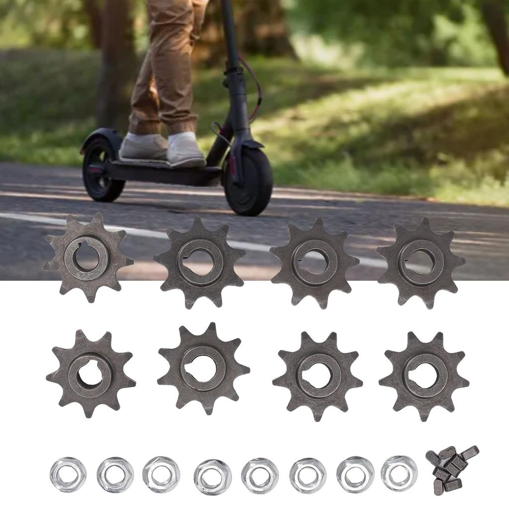 Set di Pignoni per Scooter Elettrico a 9 Denti, Pignoni in Ferro con Diametro Interno 10 mm per Bici, ATV da 47 e 49 , Resistenti all'Usura e Robusti, Semplice