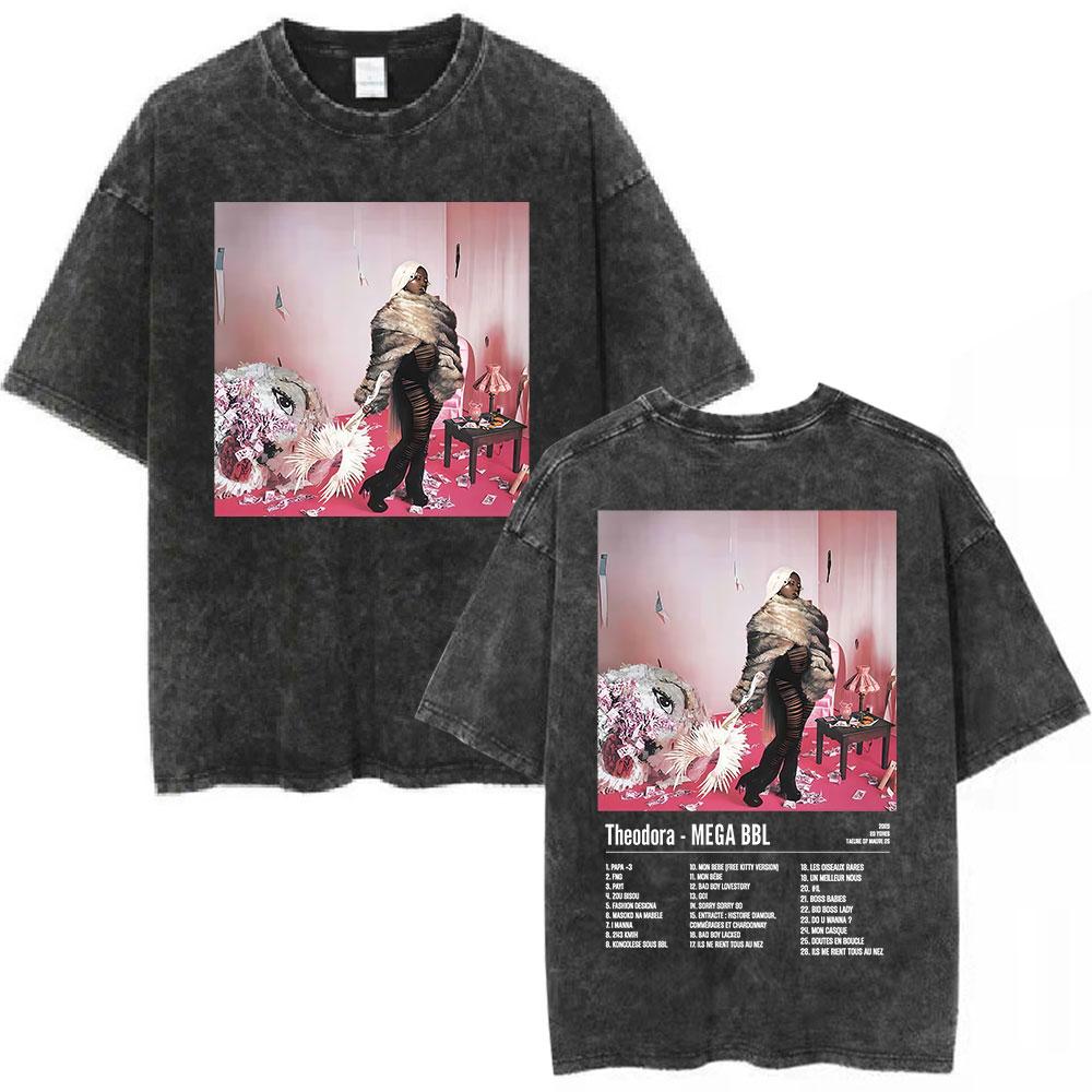 

Theodora Boss Lady Tour Washed Vintage Tshirt Men Women Hip Hop Fashion T Shirt Casual Cotton Short Sleeves Tshirts Tops S