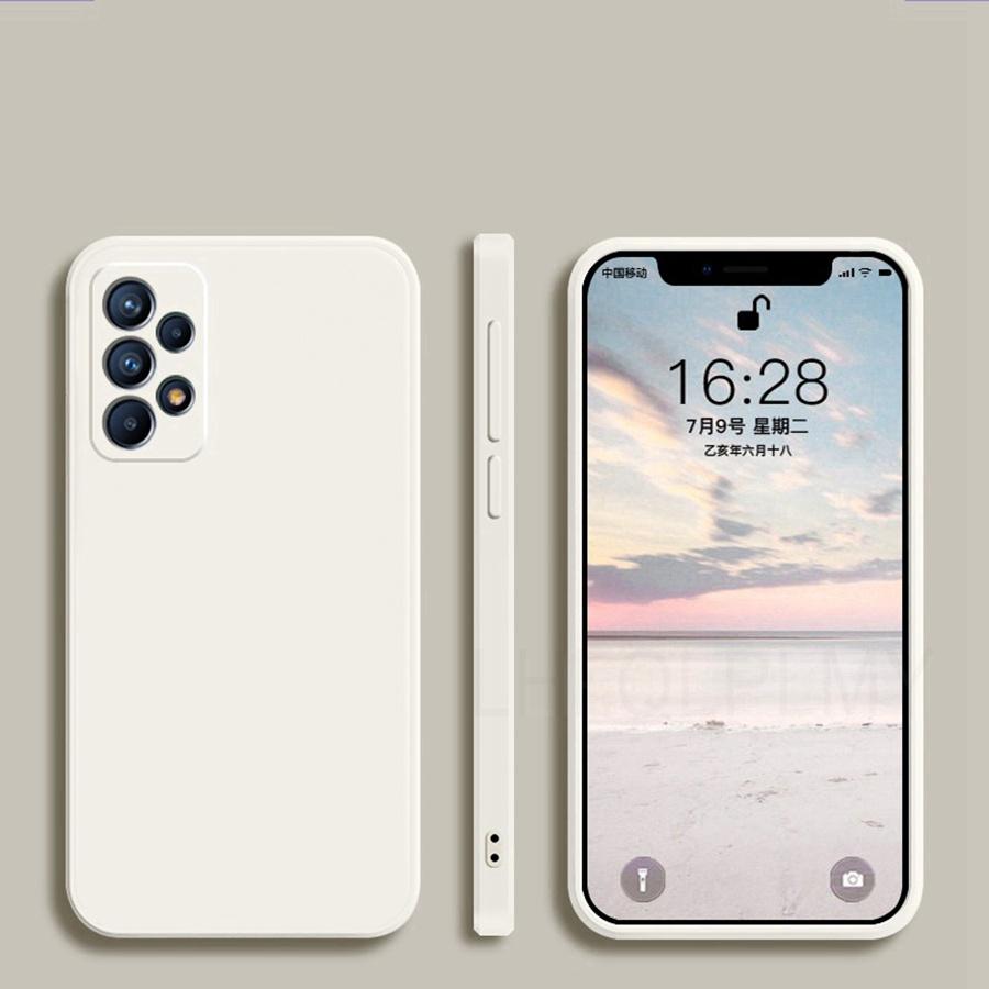 Capa Quadrada de Silicone Líquido Macio Para Samsung Galaxy S26 A37 A57 A15 A14 A54 A25 A32 A52 A16 A34 A13 A23 A33 A53 A26 A17 A36 A56 Capa de Proteção Completa