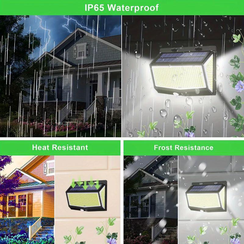1/2/4 Pieces of Solar Garage Lights Courtyard Lights Human Body Sensors 468/100 LED Suitable for Courtyard Corridors