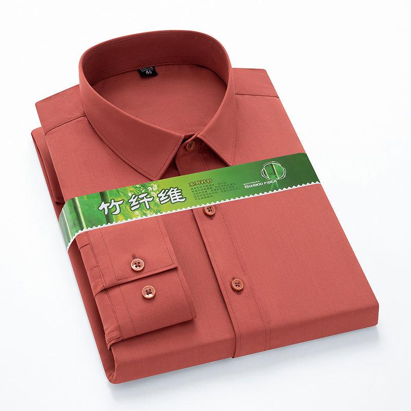 Men's Bamboo Fiber Stretch Business Casual Long Sleeve Shirt