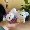 Cute Cartoon Dog Plush Keychain With Bowtie For Kids And Gift Giving