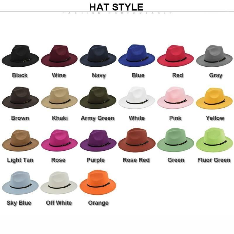 Retro Plush Jazz Multi Color Flat Big Brimmed Hat With Fashionable Personality