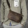 Retro Crazy Horse Leder Umhängetasche, Leder Lässige Multifunktionale Handtasche, Herren und Damen Leder Lässige Crossbody-Tasche