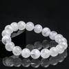 Hongchu Crystal Natural Snowflake Phantom Round Bead Bracelet  Natural White Snowflake Phantom Bracelet