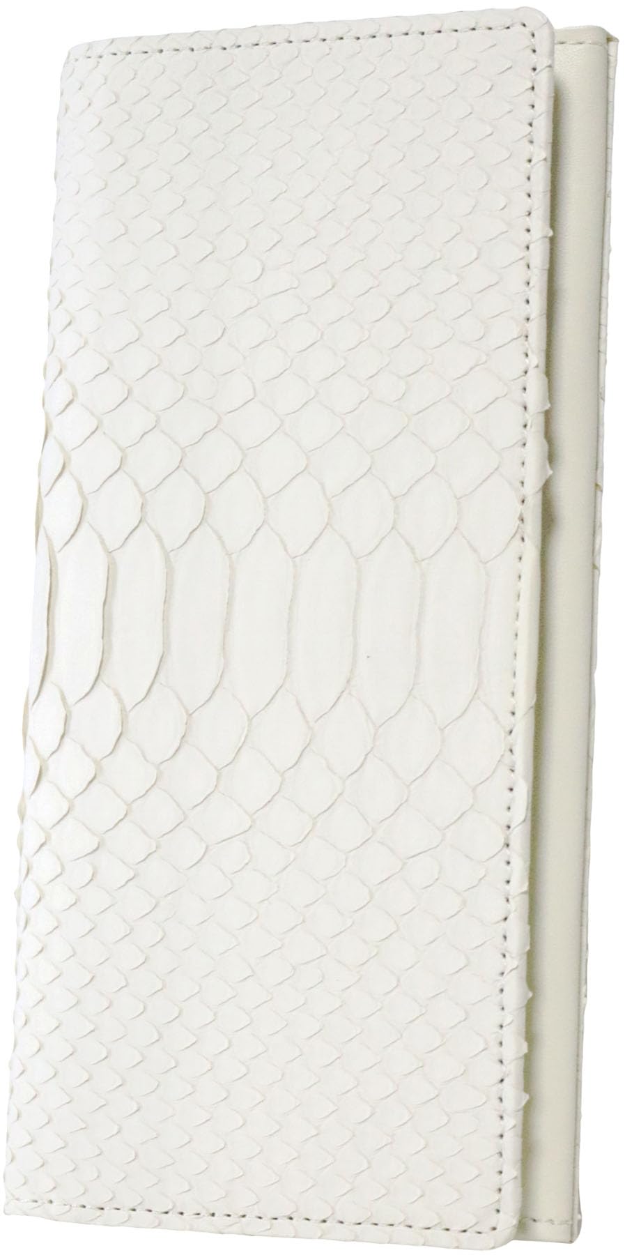 

Bercute White Diamond Python Bifold Wallet for Men and Women, Long Wallet, Snakeskin, Python, with Coin Purse, Short Wallet, No Zipper, Made from a