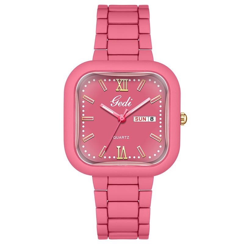 UTHAI Uhren für Damen Leichte Luxusmarke Modetrend Großes Zifferblatt Kalender Wasserdicht Legierungsarmband Quarz Uhr