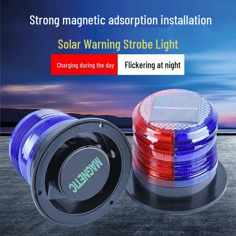 Solar-Powered Magnetic LED Strobe Signal Light