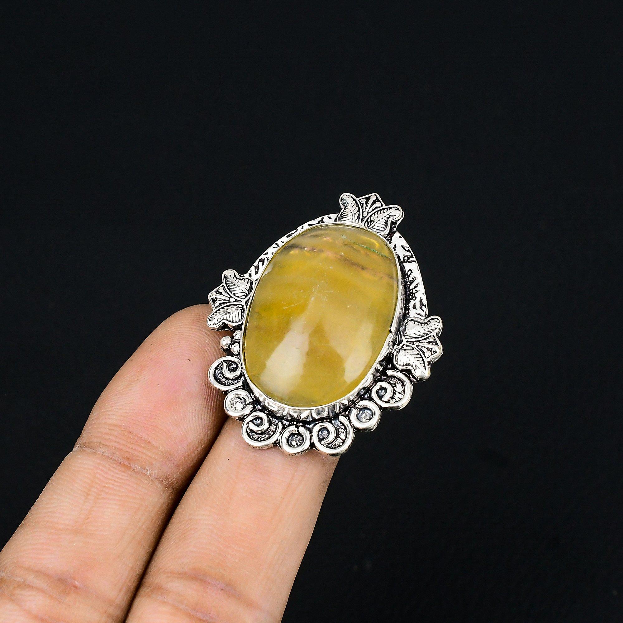 

925 Silver Multi Fluorite Gemstone Stackable Promise Trendy Ring Jewelry US 6 6