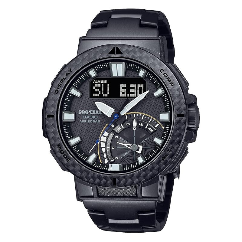 

Casio Pro Trek Watch [Official Japanese Product] Angler Line Radio-Controlled Solar Watch PRW-73XT-1JF Men s Black