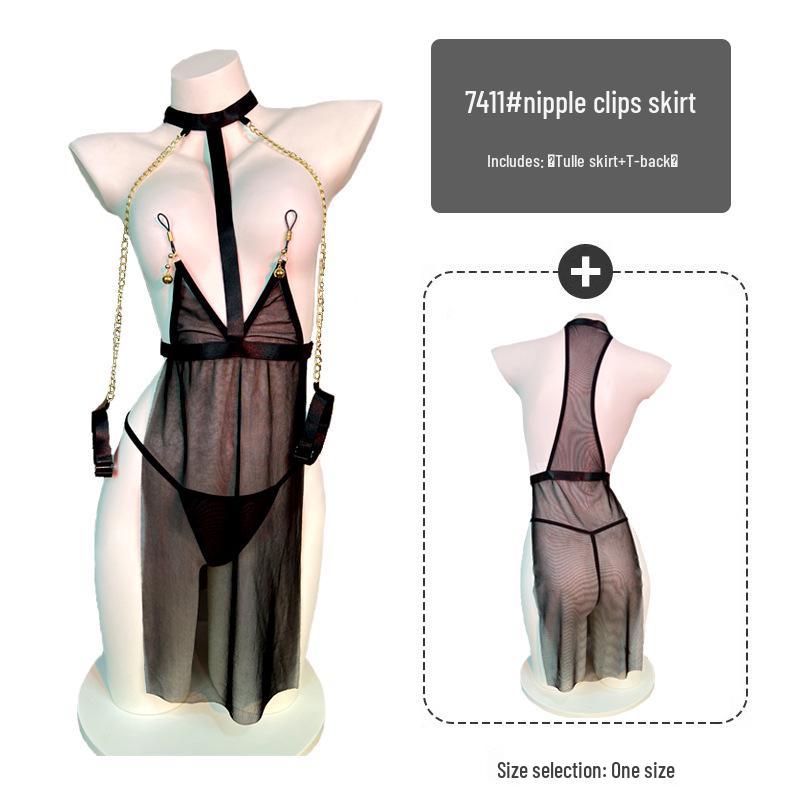 Σετ Εσωρούχων Δεσπόζουσας Πρόκλησης Μεγάλου Μεγέθους - Ερωτικό SM Στολή Πιτζάμα, Πειρασμός & Πάθος 7411