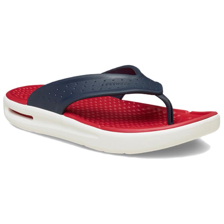 Crocs Comfortable Simple Fashion Anti-Friction Flip Flops Unisex Footwear Blue Red 211101-410