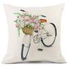 Seasons Throw Pillow Cover Spring Linen Flowers Truck Cushion Office Throw Pillow Cushion Throw Pillow Cushion