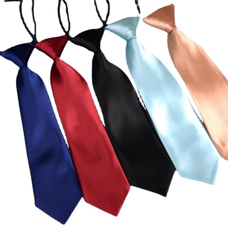 Elastic Silk Tie: Simple, Solid Color, Lazy Man's Design for Kids
