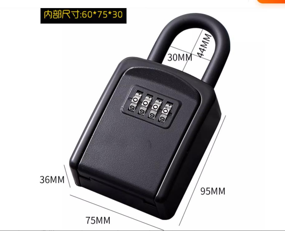 G10 Modern Wall Mounted Aluminium ABS Key Safe Box 4-Digit Padlock Waterproof 2 Keys Multi-Use Outdoor Hanger Shackle JXD