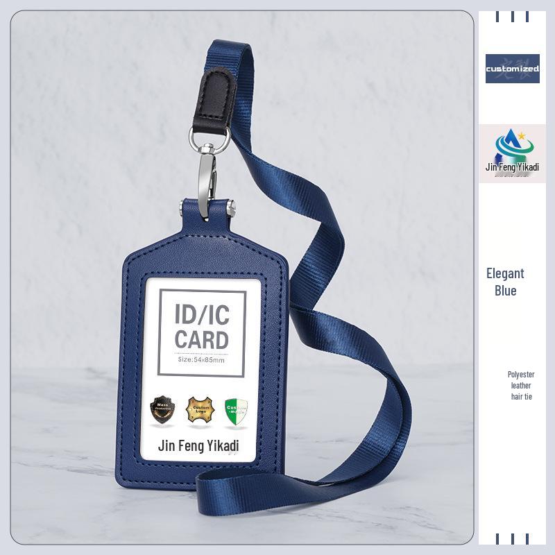 Genuine Leather ID Badge Holder for Employees and Students