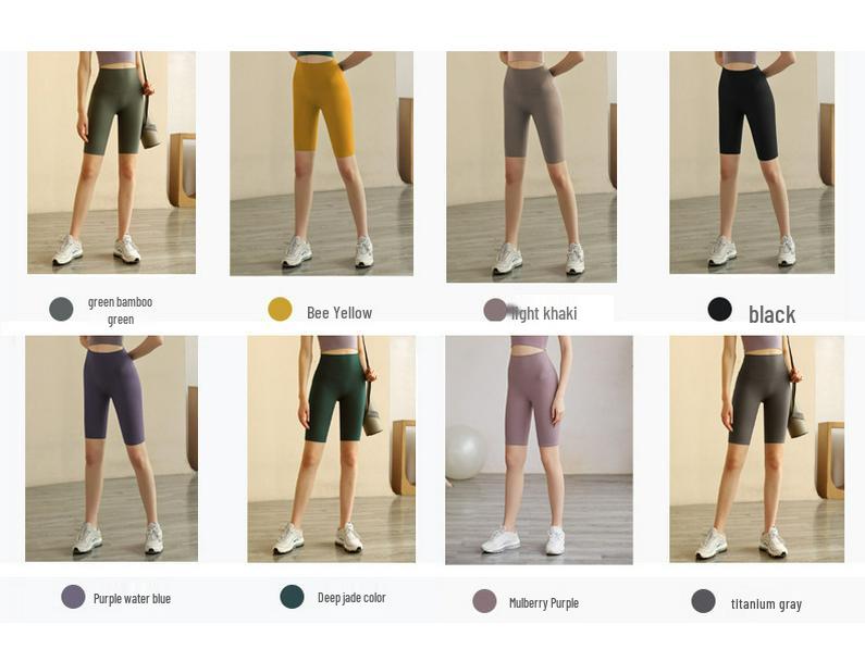 Women's High-Waist Nude Yoga Shorts - Quick-Dry, Hip-Lifting, Pilates & Cycling Leggings