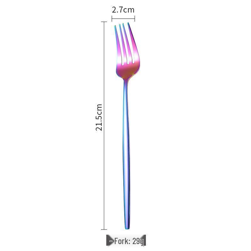 Portugal Gold Stainless Steel Cutlery Set: Four-Piece Knife, Fork, and Spoon Set for Steaks.