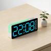 LED Digital Alarm Clock Atmosphere Light Date Teperature Week Display DST Snooze Table Clock 12/24H Brightness Adjustment