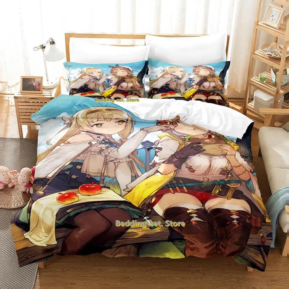 New Atelier Ryza Bedding Set Single Twin Full Queen King Size Bed Set Adult Kid Bedroom Duvetcover Sets Anime Parure De Lit Bed