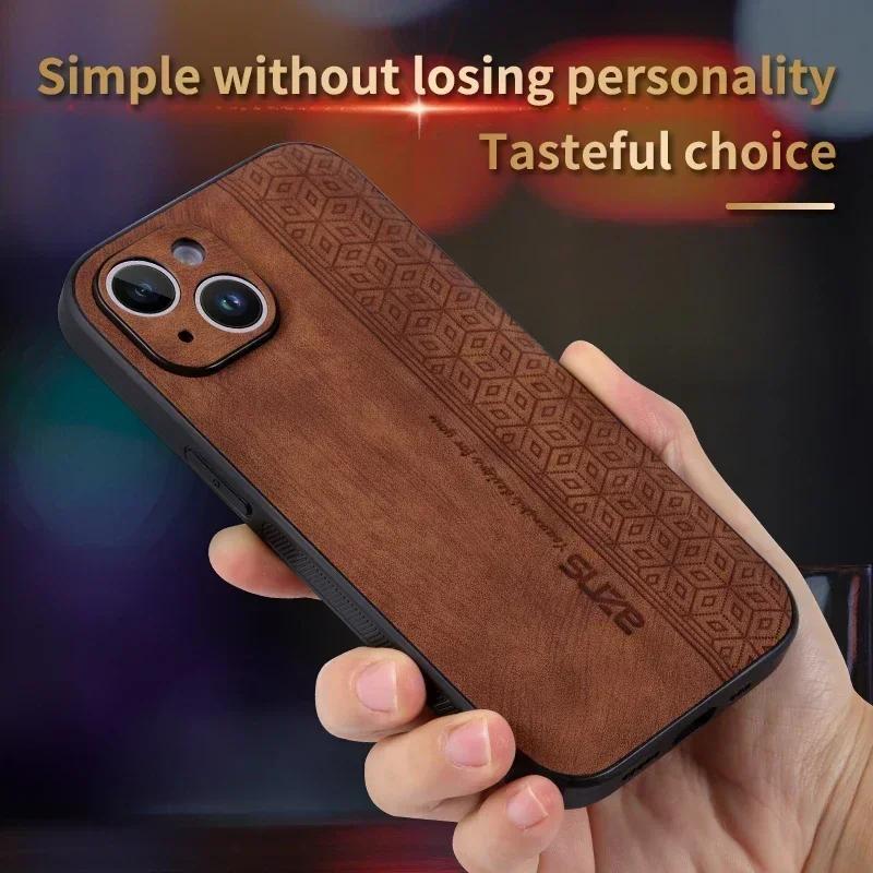 Luxury Leather Phone Back Case For iPhone 17 Air 17Pro 16Pro Max 15 14 13 12 11 XS Pro Max XR Bumper Coque For iPhone 17 Pro Max