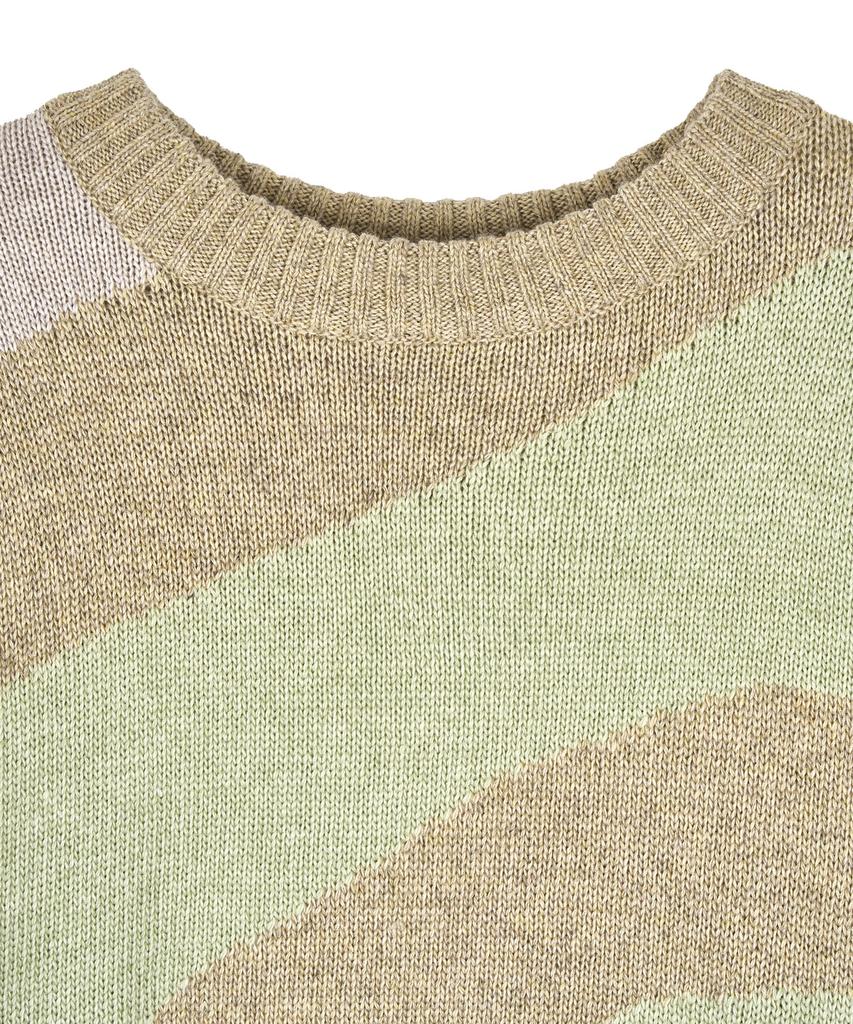 Bb' BENETTON Rhythmic Knit Pullover (Green)