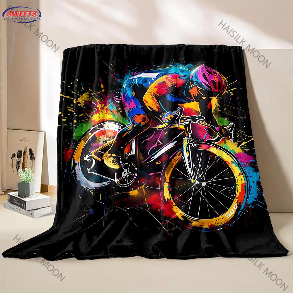 Motorcycle Lovers Gifts Multi Size Blanket for Boys Soft Warm Blanket for Couch Bed Office Surprise Gift for Husband and Son