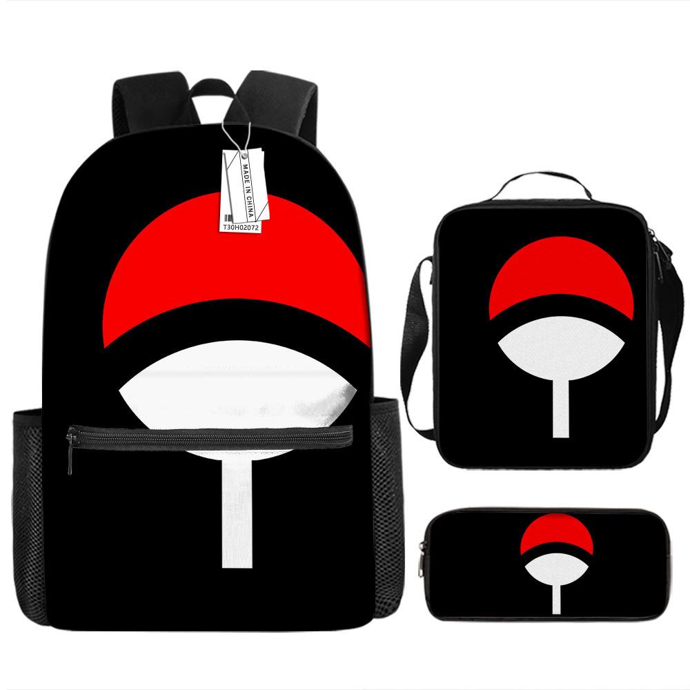 Naruto Naruto Rucksack Kakashi Naruto Uchi Grund- und Mittelschule Schultasche Kinderrucksack Dreiteiliges Set