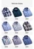 New Plus Size Velvet-Lined Men's Pure Cotton Plaid Shirt - Warm, Thickened for Autumn/Winter Cold Protection