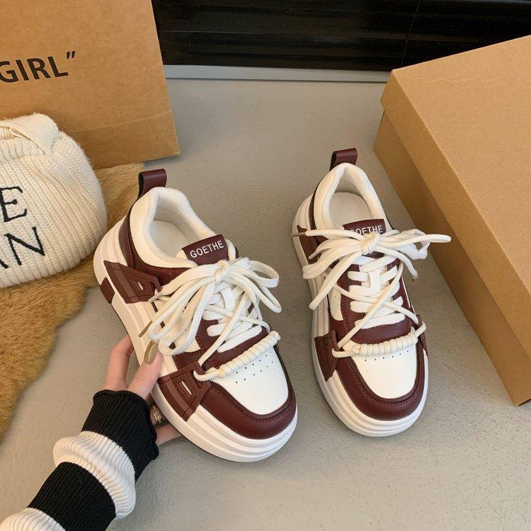 Leather little white shoes women's thick-soled heightening sports and leisure board shoes winter 2025 new soft-soled warm cotton shoes