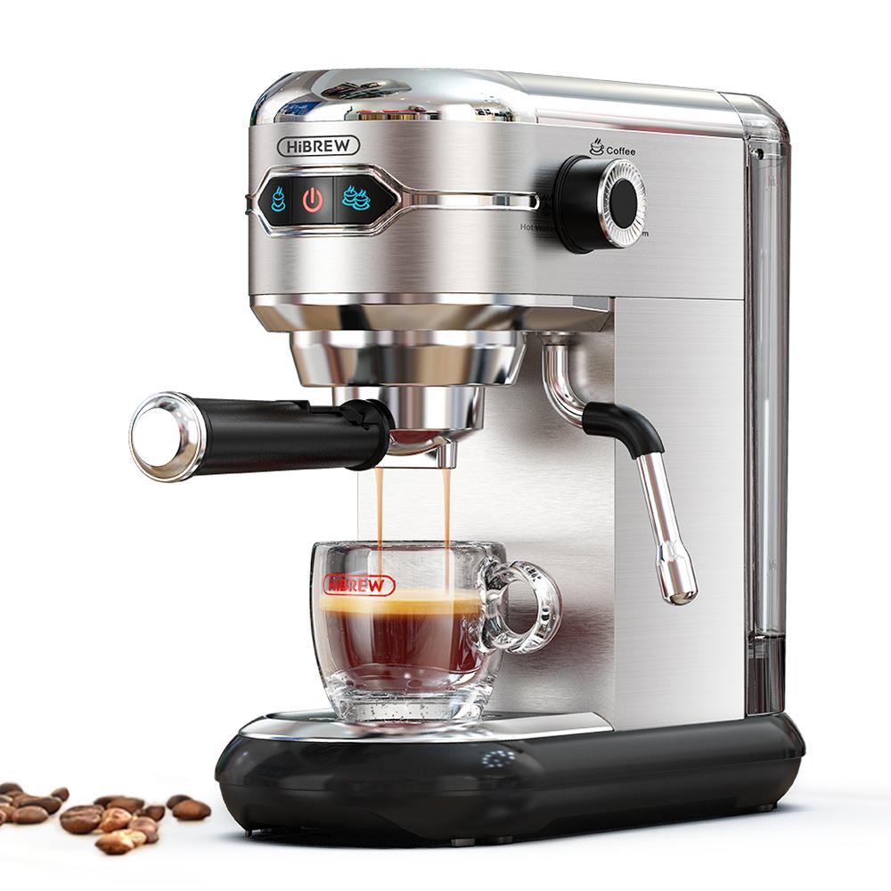 Semi-Automatic Coffee Machine Hibrew 19 Bar 1.1L Water Tank, Hot and Cold Extraction Espresso and Cappuccino Machine H11