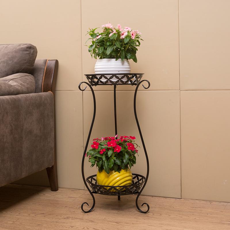 European-Style Multi-Layer Iron Flower Stand for Indoor and Balcony Use