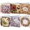 6PCS DIY Rhinestone Diamond Art Mosaic Postcards Diamond Art Handmade Cards Creative Birthday & Thanksgiving Card Kit