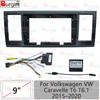 Car Radio Frame Fascia For Volkswagen VW Caravelle T6 T6.1 2015- 9 Inch Stereo Panel Harness Wire Power Cable Canbus Decoder