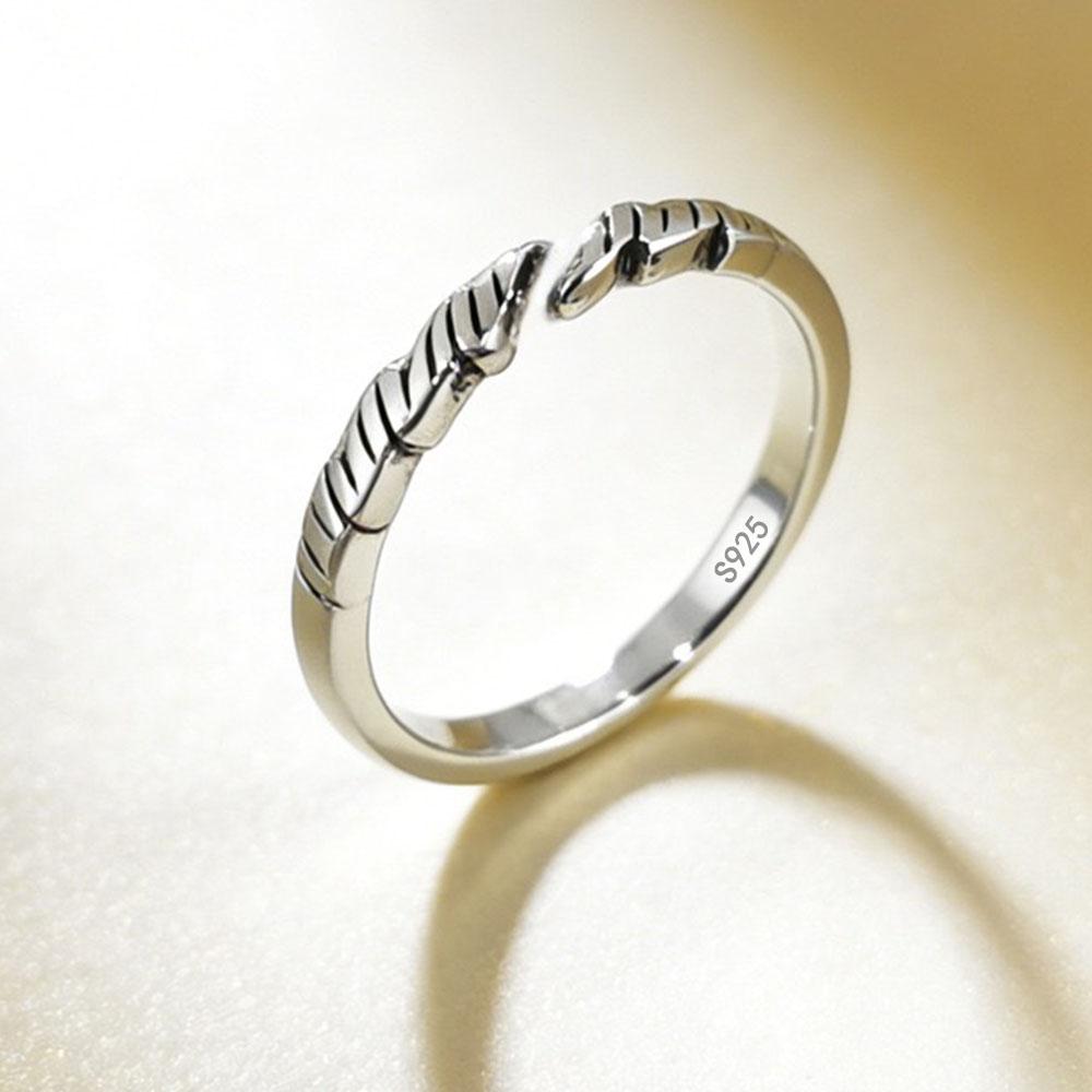 Xiaomi BF CLUB 925 Sterling Rings for Women Simple Geometric Handmade Irregular Retro Chain Ring Allergy For Birthday Gift