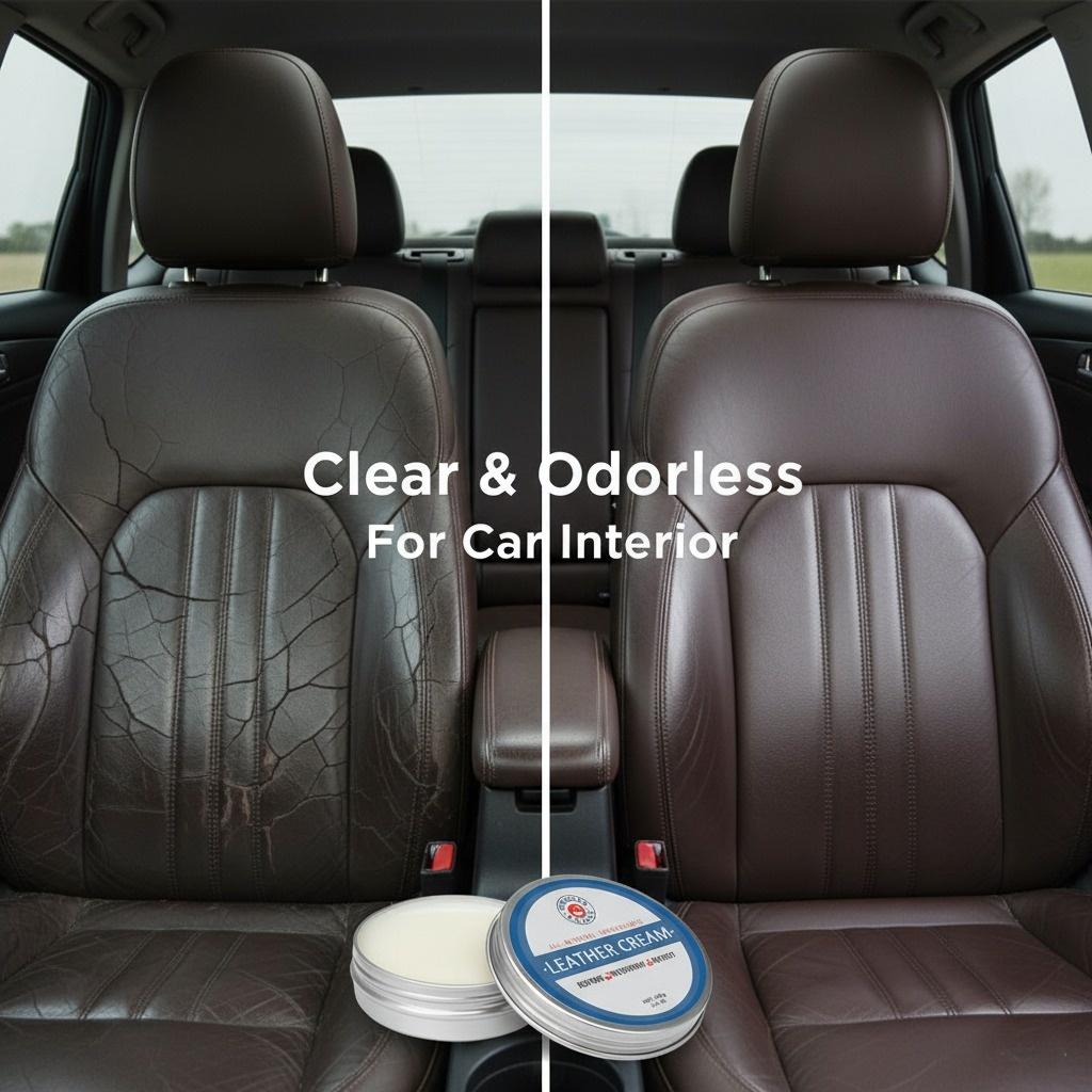 SIKEZHAN Leather Conditioner Balm – Natural Leather Care Cream for Car Seats & Interior | Clear & Odorless