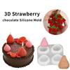 1 BUC Mucegă de Silicon Ciocolată Căpșuni 3D Formă Fructe Kit Fabricare Lumânări Decor Acasă Materiale Cadou Mucegă Ghips Lumânări