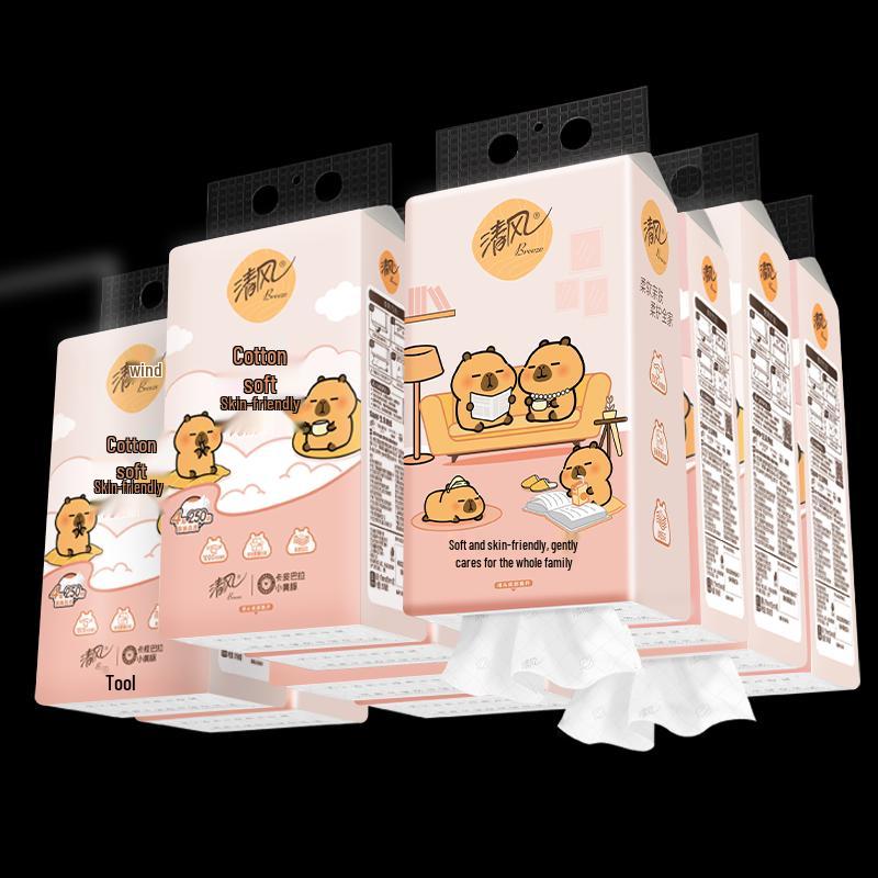 Qingfeng Capybara 4-Ply Hanging Facial Tissues