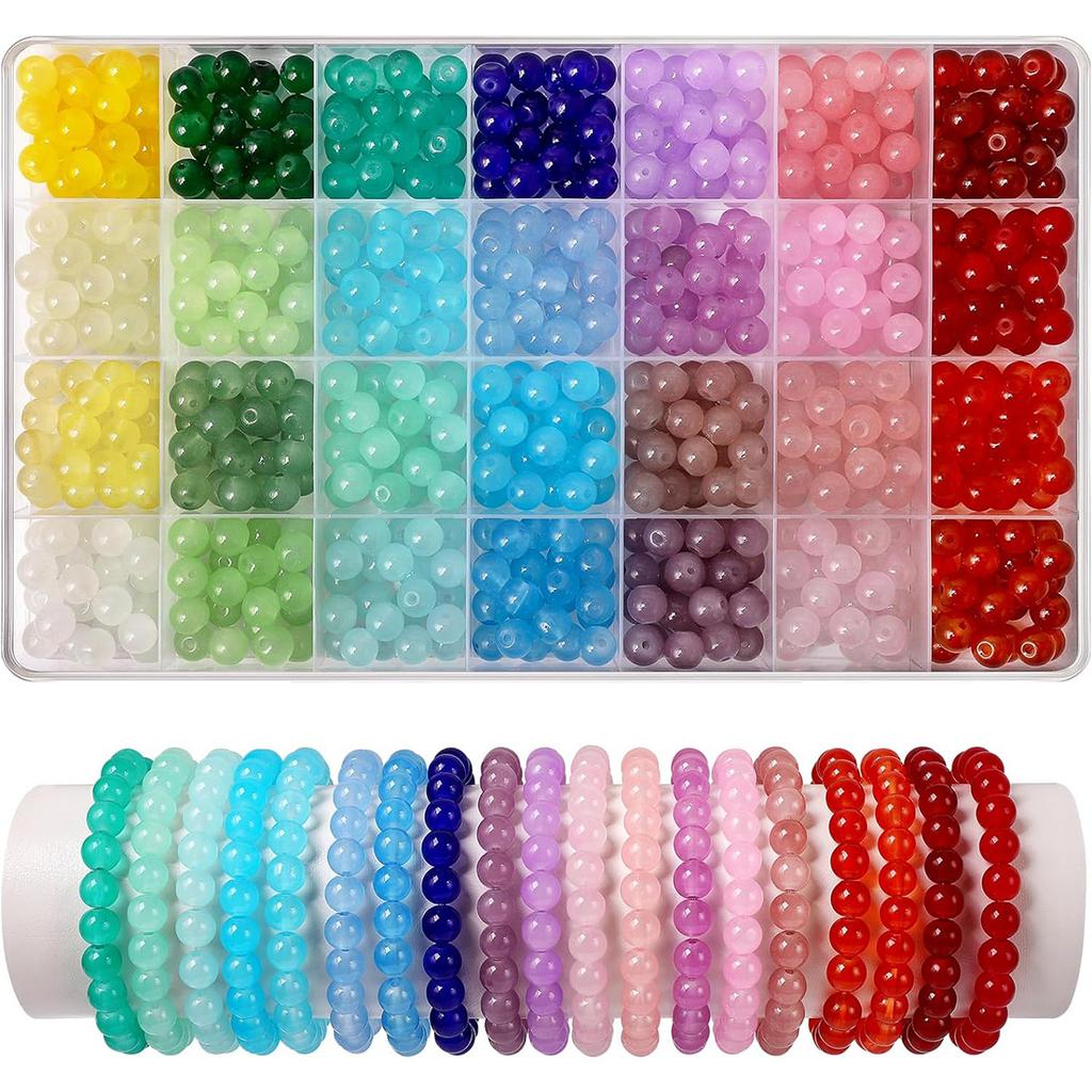 6Mm Glass Jelly Double Bead Set Glass Beads Beaded Diy Jewelry Accessories Glass Beads