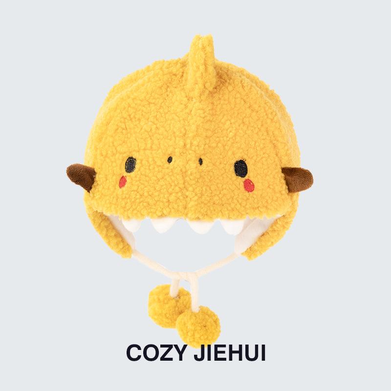 Infant hat winter new cute super cute cartoon plush pullover hat boys and girls baby warm ear hat tide