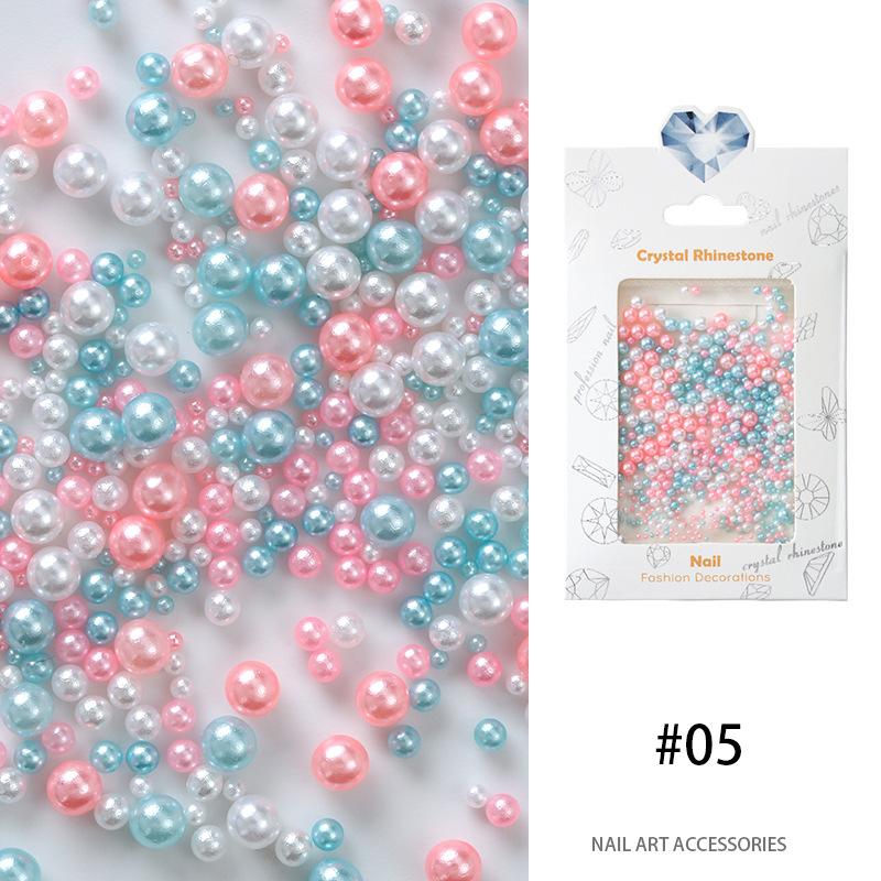 Pearl Nail Art Highlight Pearl 1.5Mm-4Mm Round Pearl Mixed Japanese Matte Gold Matte Silver Jewelry