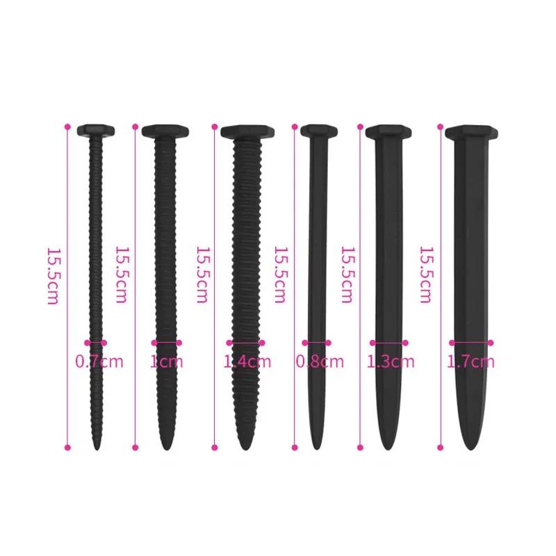 Urethral Toys for Man,Nail & Screw Silicone Penis Plug Sounding,Urethal Inserts,Urethra Dilation Catheter,Uretral Probe