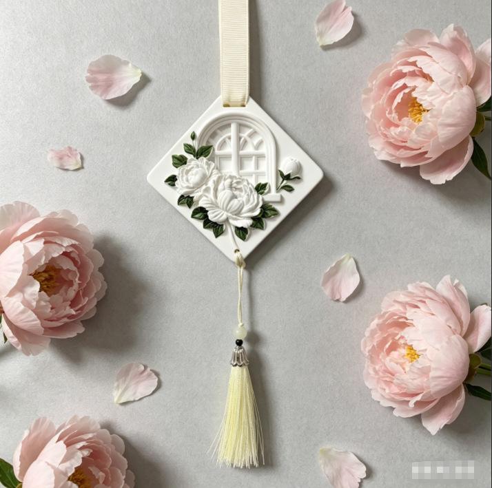 Peony Flower Aroma Diffuser Stone Ornament with Essential Oil - Long-Lasting Fragrance Gift Box.