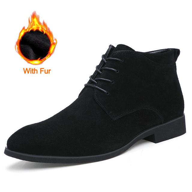 

Мужские высокие ботинки в британском стиле, повседневная обувь из замши и кожи, удобные нескользящие износостойкие ботинки Martin 43