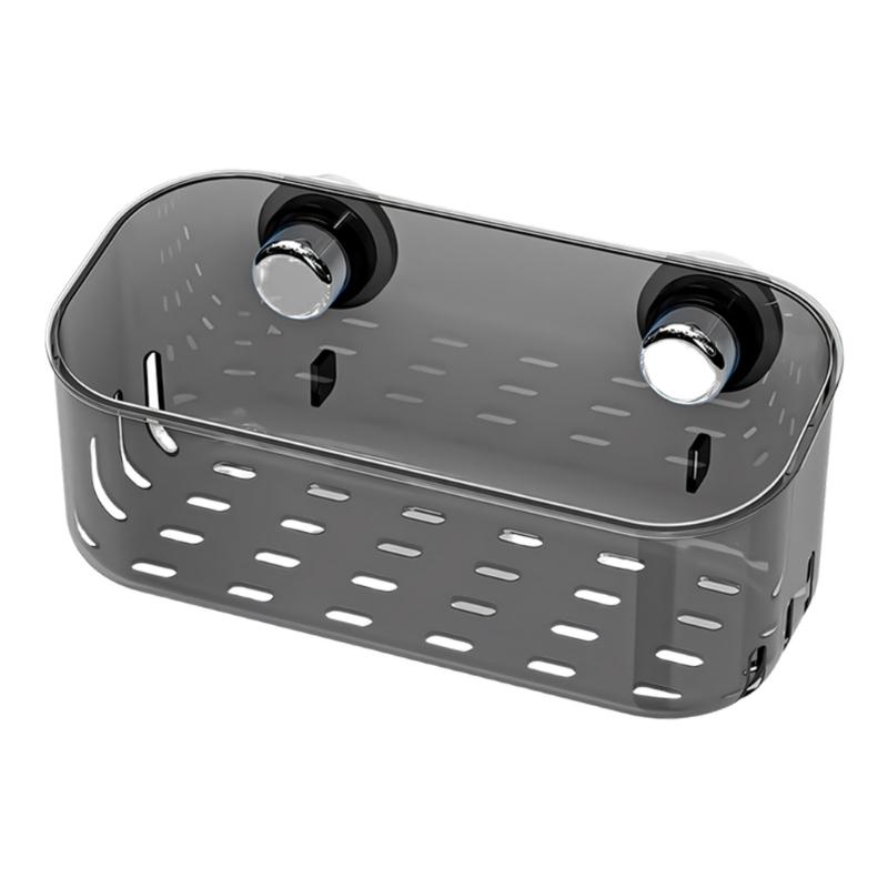 

Sturdy Plastic Sink Rack With Powerful Suction Cups Holds Sponges Brushes And Steel Wool